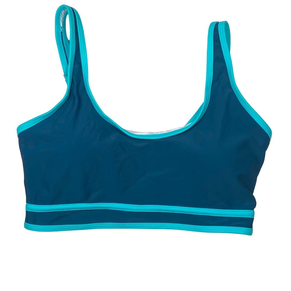 BMJL Swim Top Women's Size S Teal Blue Padded Removable Cups Adjustable Straps